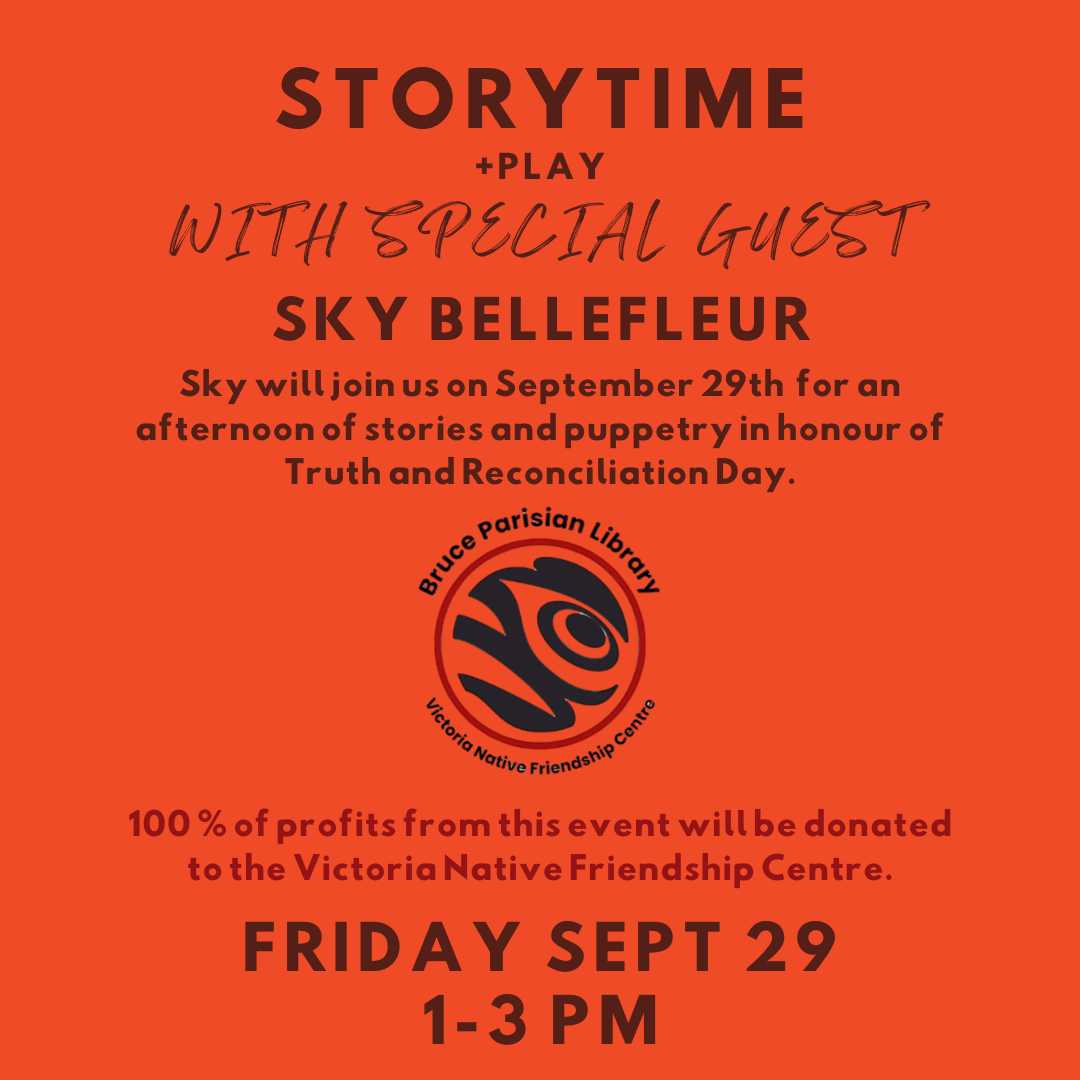 Storytime+PLAY at The Meet Up with Special Guest Sky Bellefleur from the Victoria Native Friendship Centre