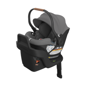 UPPAbaby Aria Infant Car Seat - Greyson (Charcoal Melange/Saddle Leather)