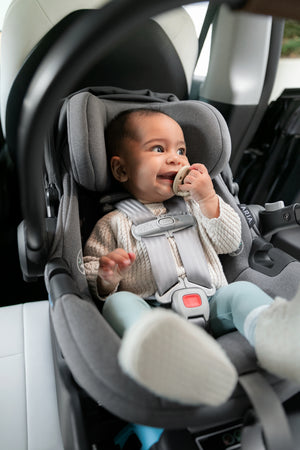 UPPAbaby Aria Infant Car Seat - Greyson (Charcoal Melange/Saddle Leather) Lifestyle 2