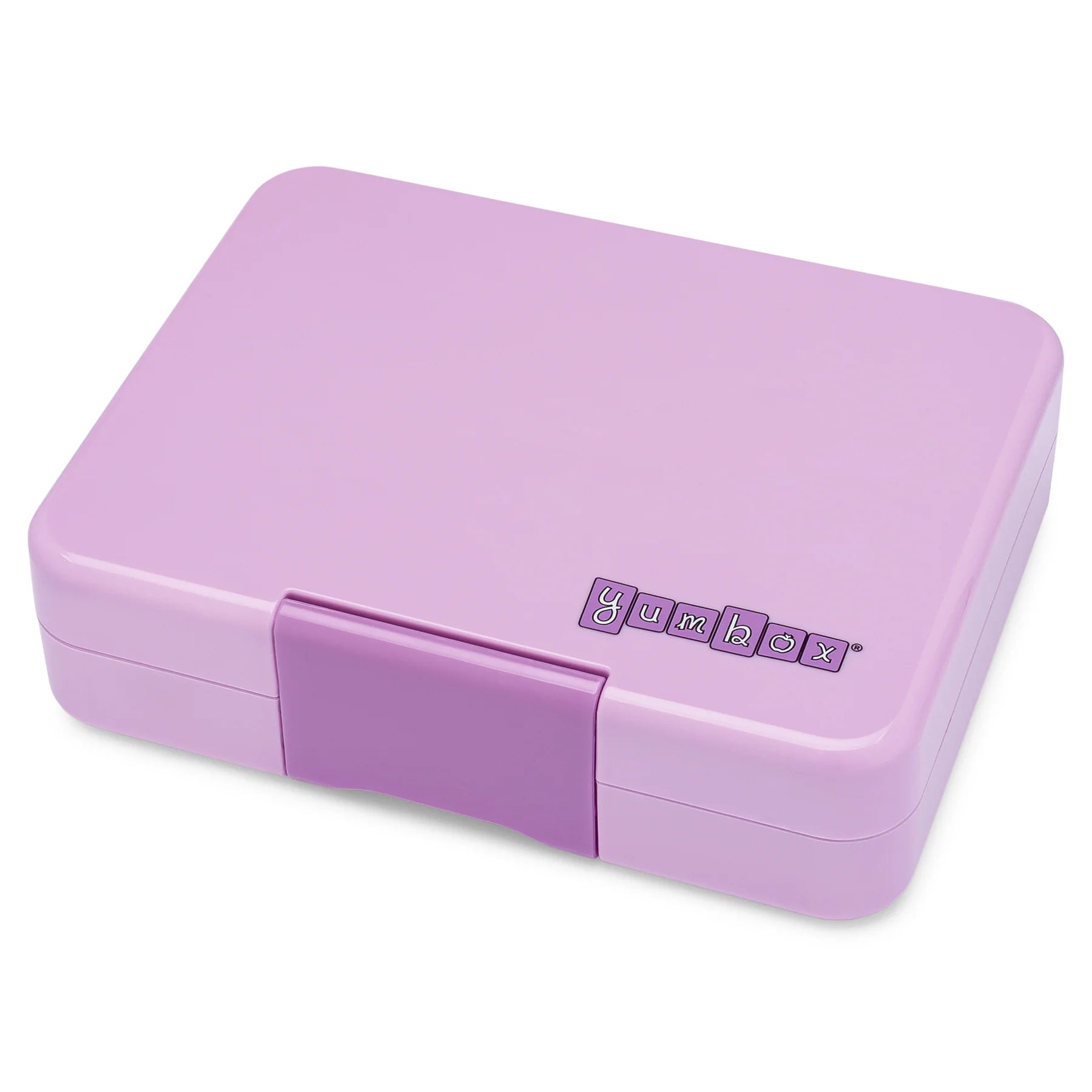 Yumbox Snack 3-Compartment Snack Box - Lulu Purple/Rainbow Tray Closed