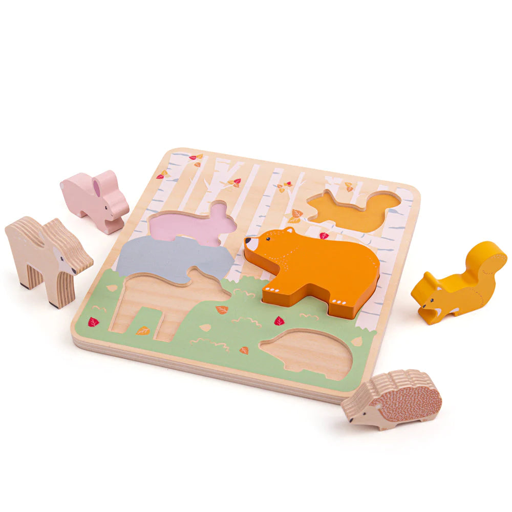 Bigjigs Wooden Chunky Puzzle - Woodlands 2