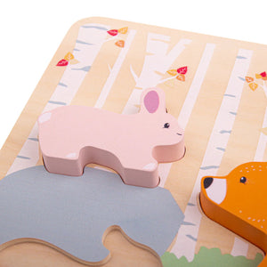 Bigjigs Wooden Chunky Puzzle - Woodlands Detail