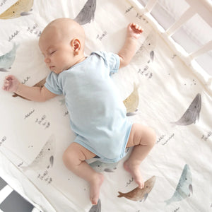 Kushies Percale Dream Crib Sheet - Whales Lifestyle