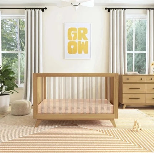 Honey/Acrylic - DaVinci Otto 3-in-1 Convertible Crib - Acrylic & Wood Lifestyle