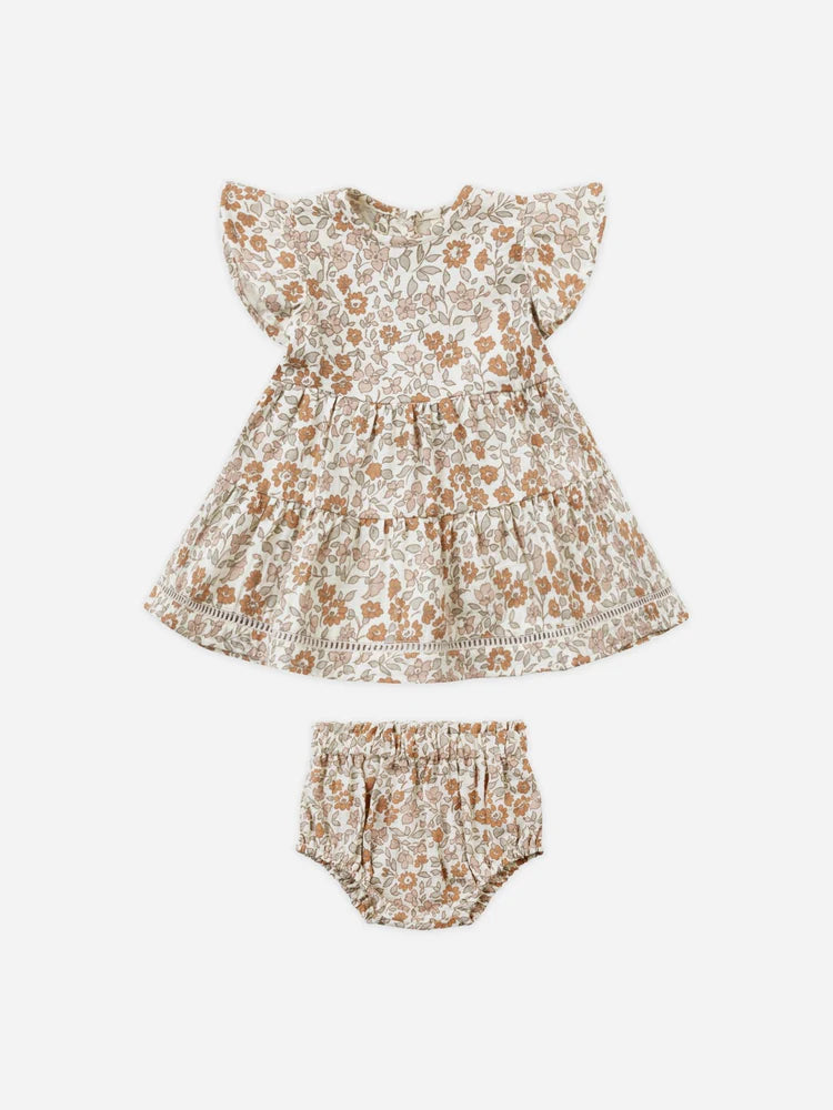 Quincy Mae Lily Dress - Garden with Bloomers