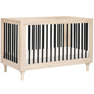 Washed Natural / Black - Babyletto Lolly 3-in-1 Convertible Crib