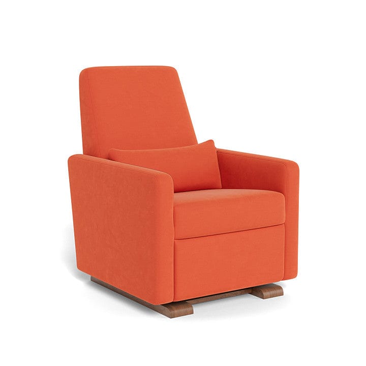 Monte Design nursing chair Orange Microfibre / Walnut (+$250) Monte Design Grano Glider Recliner - Performance