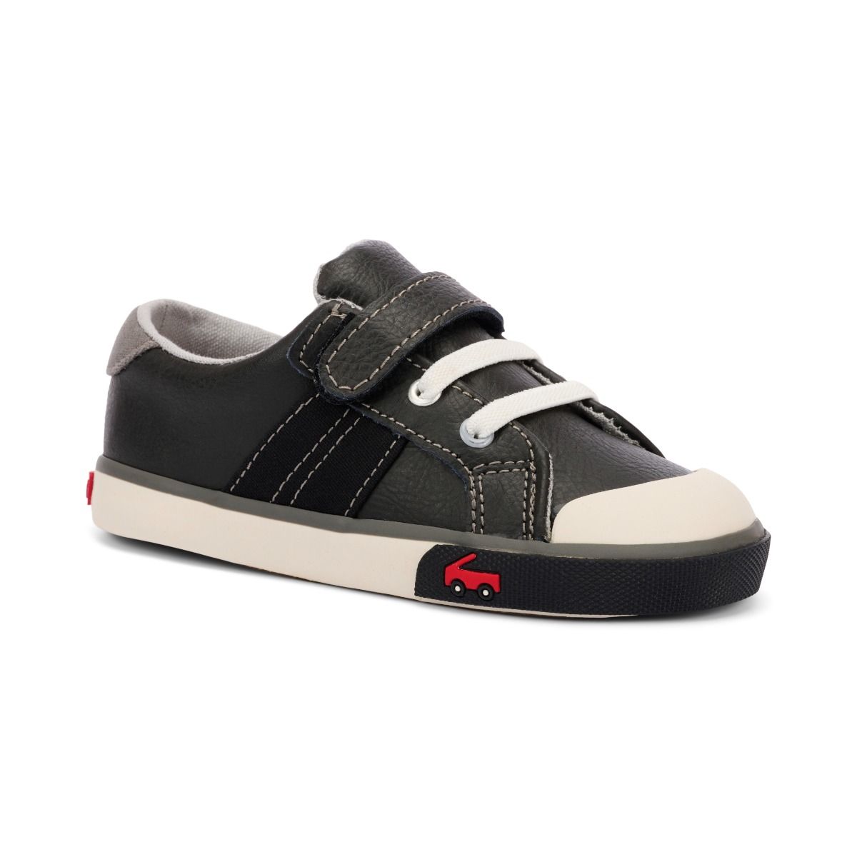 See Kai Run Lucci Sneaker - Black Leather/Grey