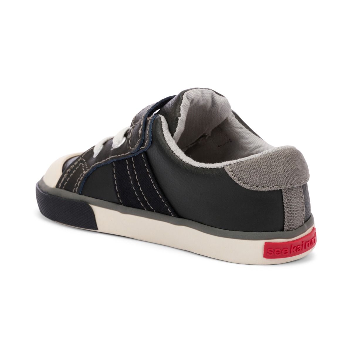 See Kai Run Lucci Sneaker - Black Leather/Grey 2