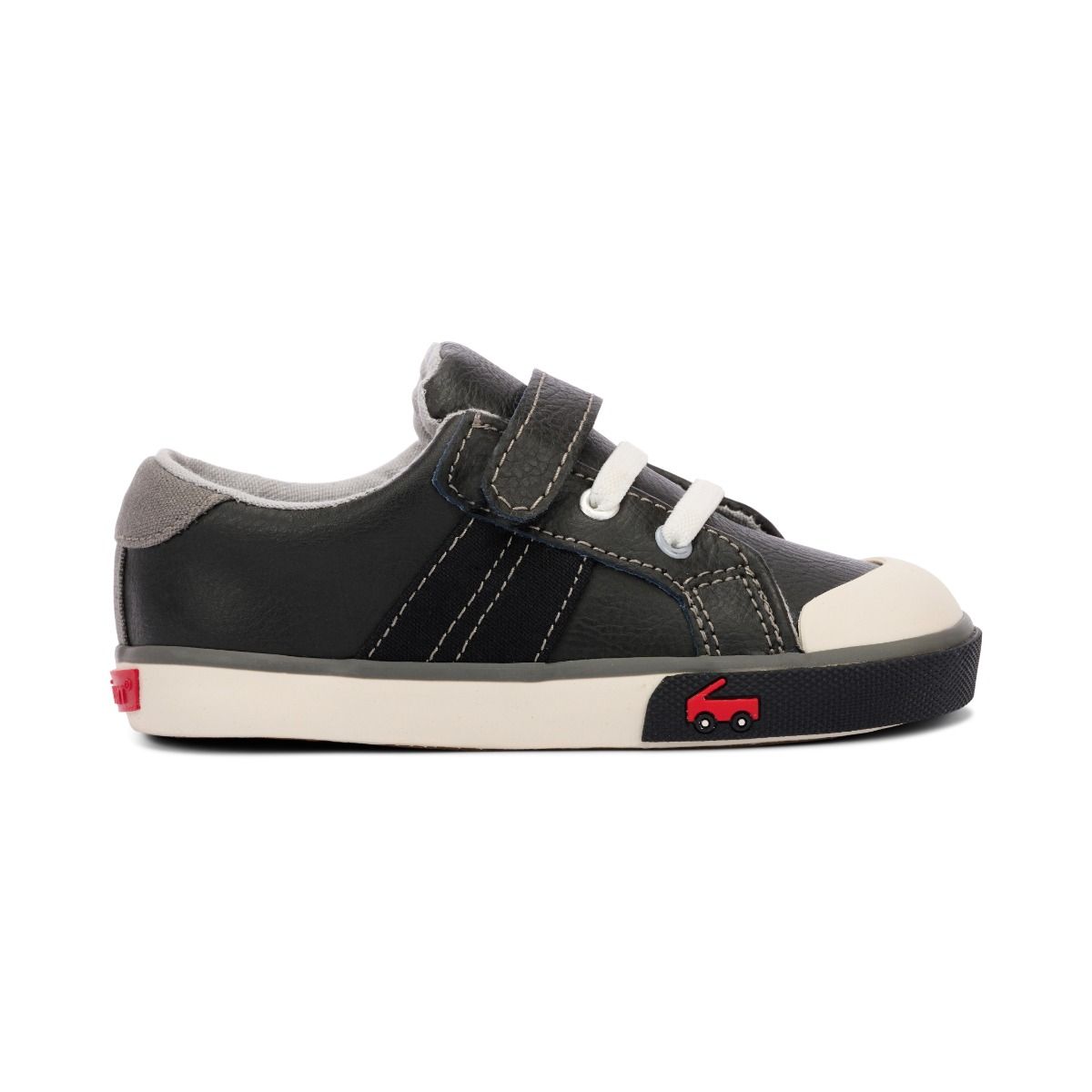 See Kai Run Lucci Sneaker - Black Leather/Grey 3