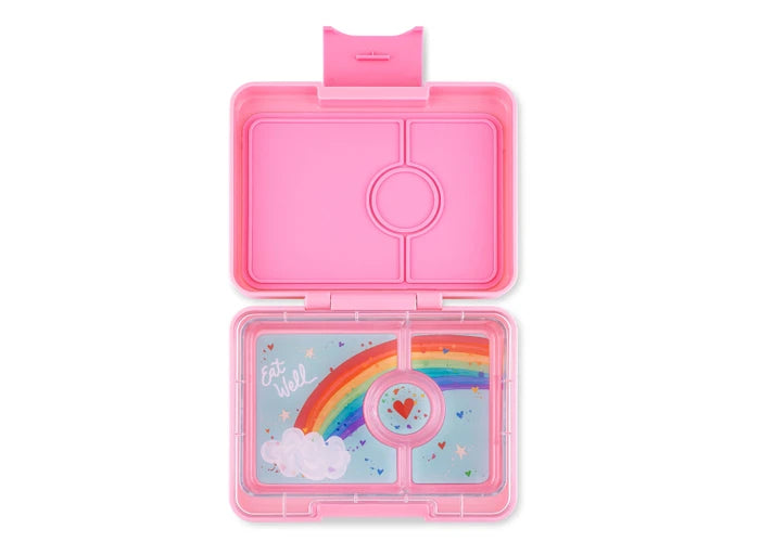 Yumbox Snack 3-Compartment Snack Box - Fifi Pink/Rainbow Tray