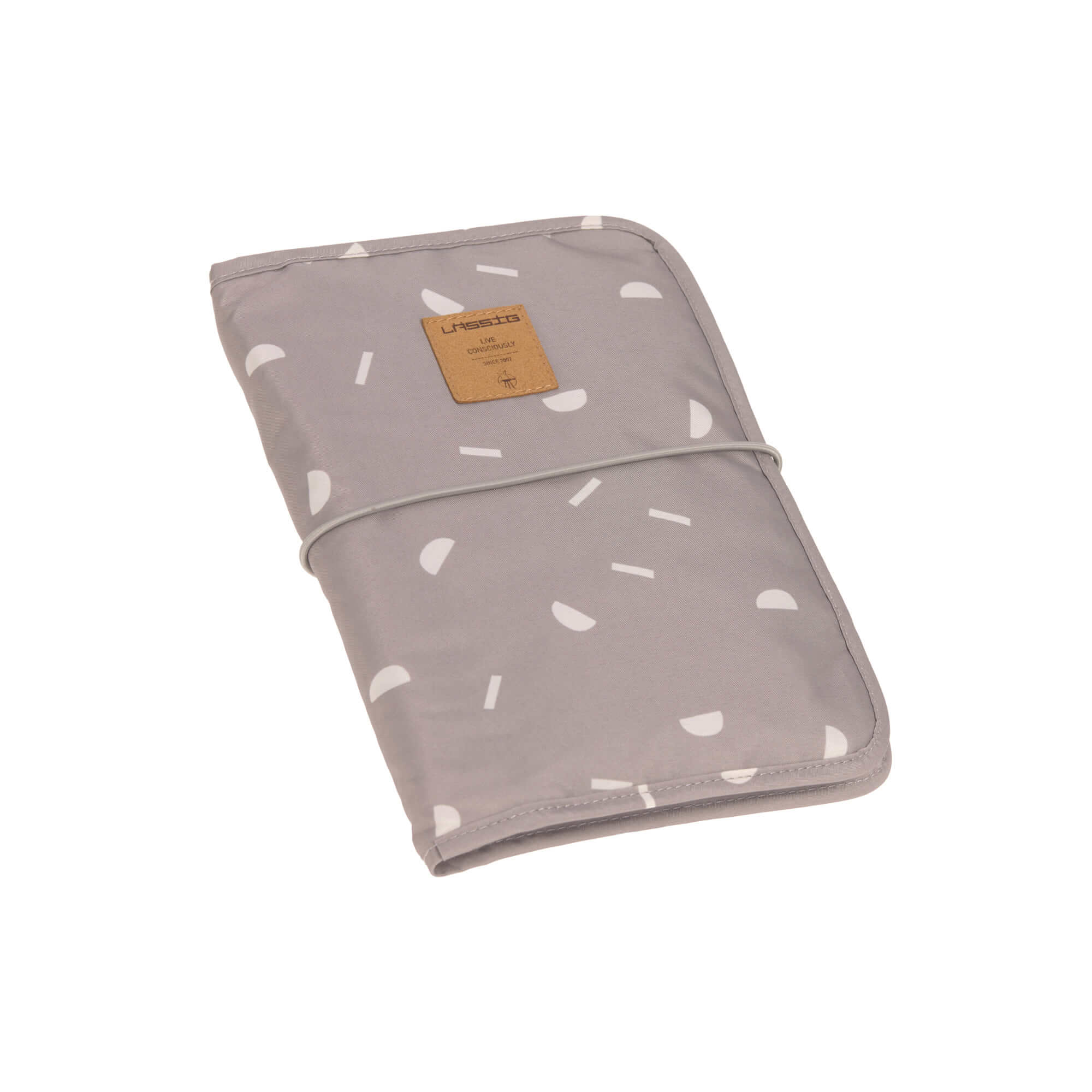 LASSIG Changing Pouch - Taupe Blocks