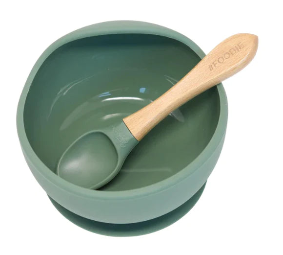 Glitter & Spice Silicone Bowl & Spoon Set - Mossy Meadows