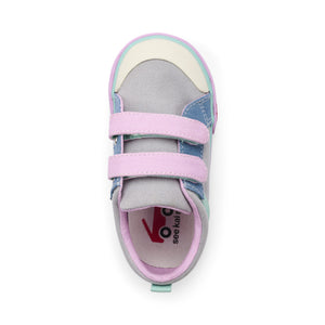 See Kai Run Robyne Toddler Sneaker - Grey/Mauve Top View
