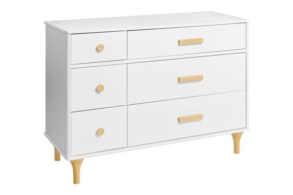 Babyletto double dresser Babyletto Lolly 6 Drawer Double Dresser - White with Natural