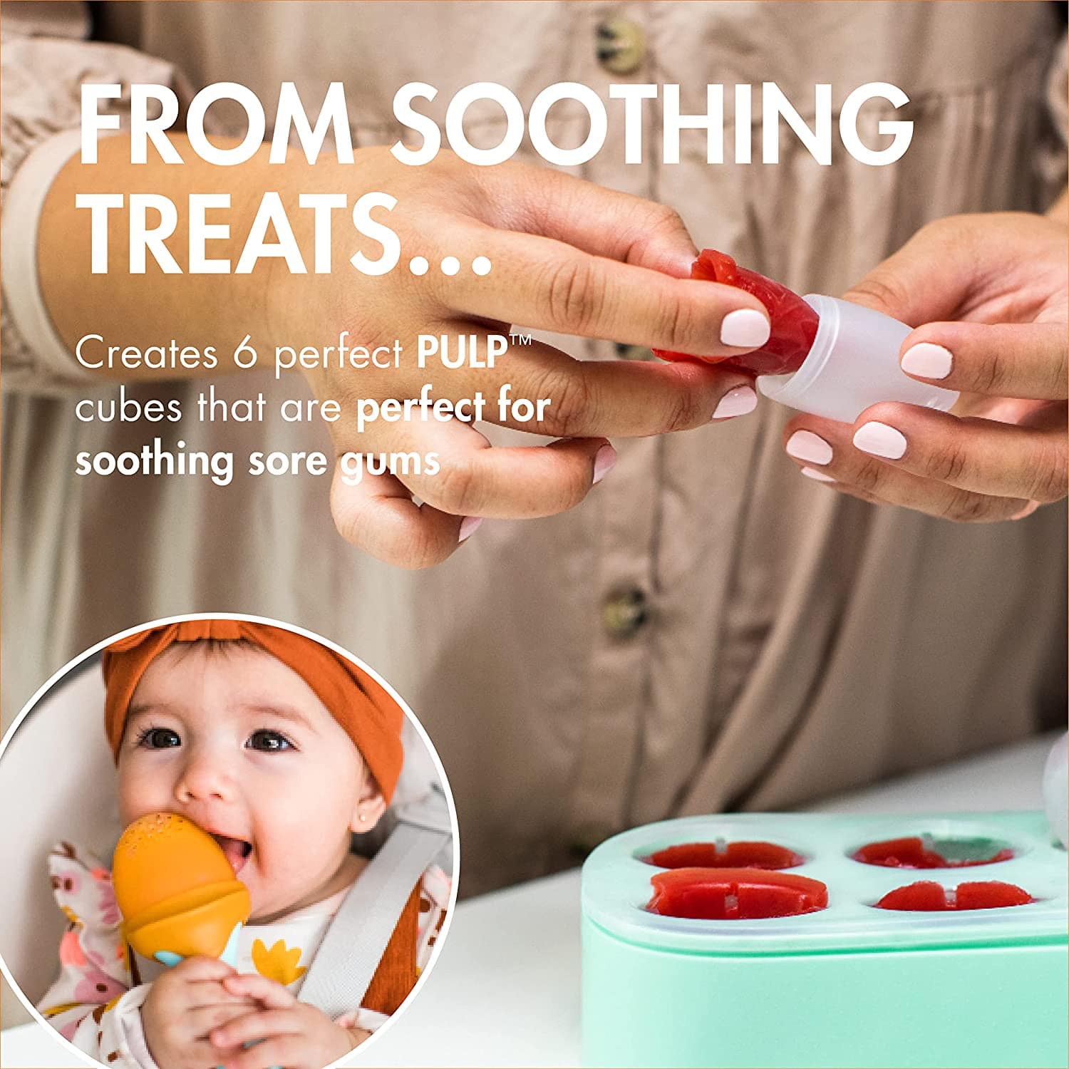 Boon self-feeder Boon PULP Silicone Popsicle & Freezer Tray Set
