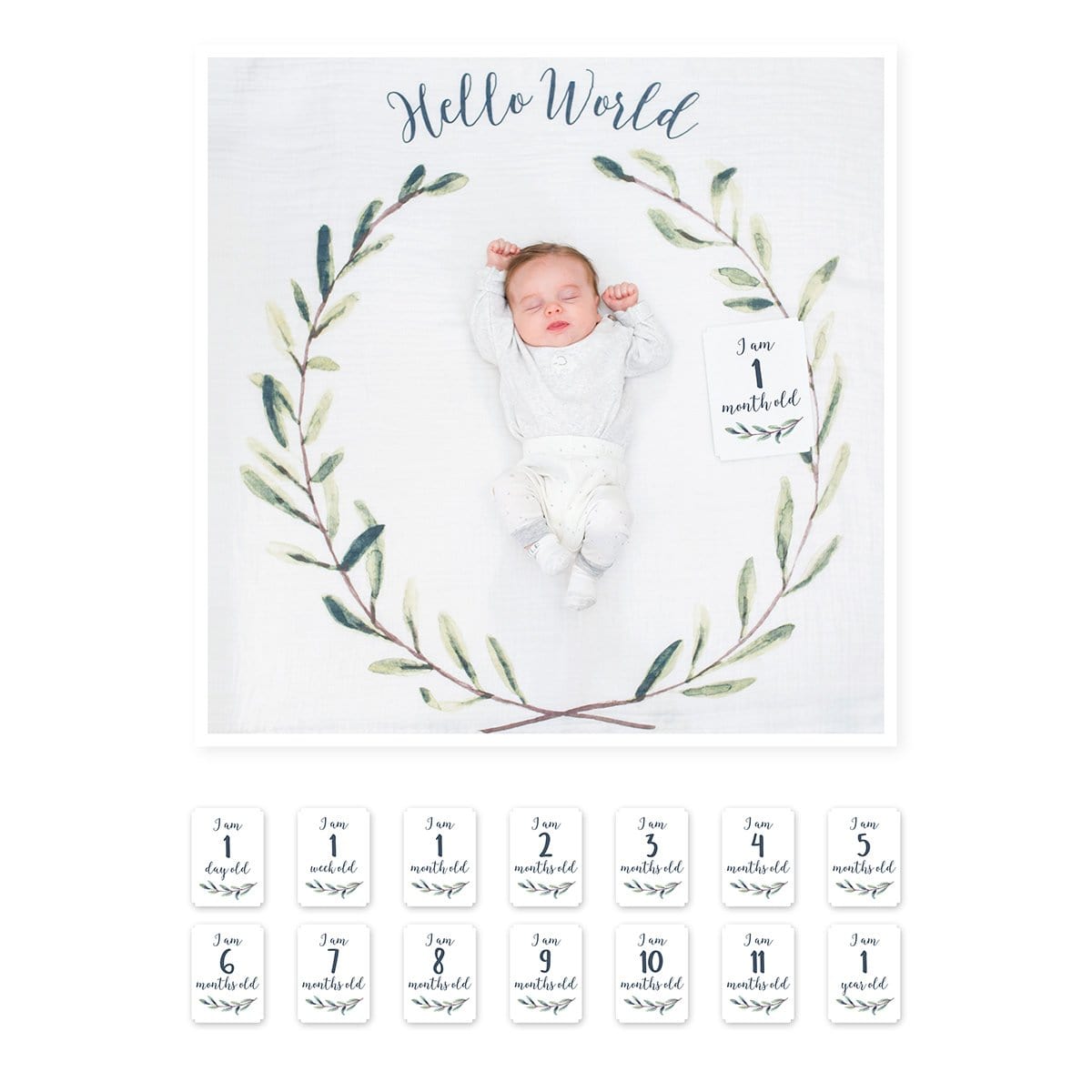 lulujo swaddle blanket Lulujo Baby's First Year Blanket and Card Set