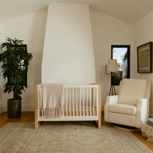 Warm White / Honey - Namesake Nantucket 3-in-1 Convertible Crib with Toddler Bed Conversion Kit Lifestyle 5