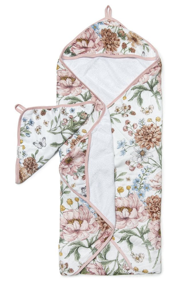 Momease Baby Boutique towel set Loulou Lollipop Hooded Towel and Washcloth Set - Secret Garden