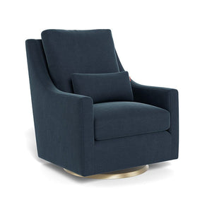 Monte Design nursing chair Midnight Blue Brushed Cotton Linen / Gold Swivel (+$250) Monte Design Vera Glider - Premium