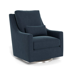 Monte Design nursing chair Midnight Blue Brushed Cotton Linen / Stainless Steel Swivel (+$250) Monte Design Vera Glider - Premium