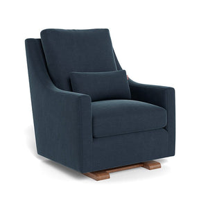 Monte Design nursing chair Midnight Blue Brushed Cotton Linen / Walnut (+$250) Monte Design Vera Glider - Premium
