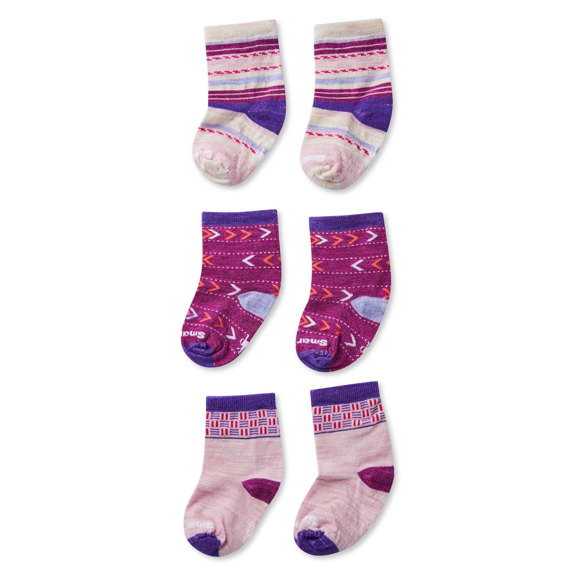 Smartwool socks 24 M Smartwool Cozy Toddler Trio Socks - Pink Nectar
