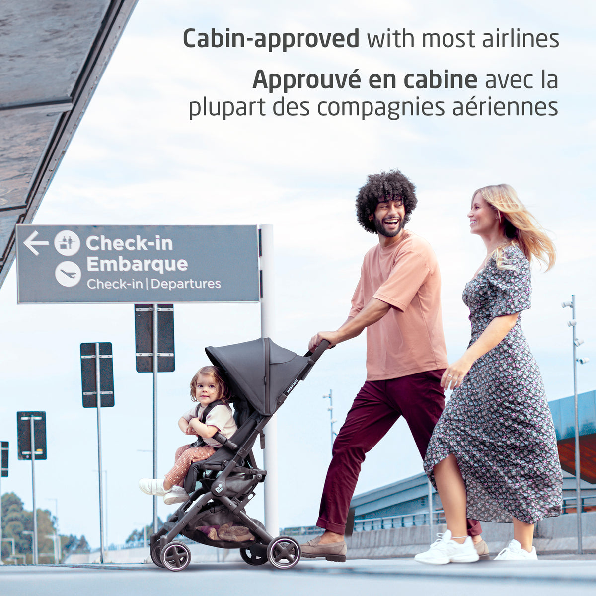 Maxi-Cosi Lara Ultracompact Travel Stroller - Essential Black Cabin-Approved for Air Travel