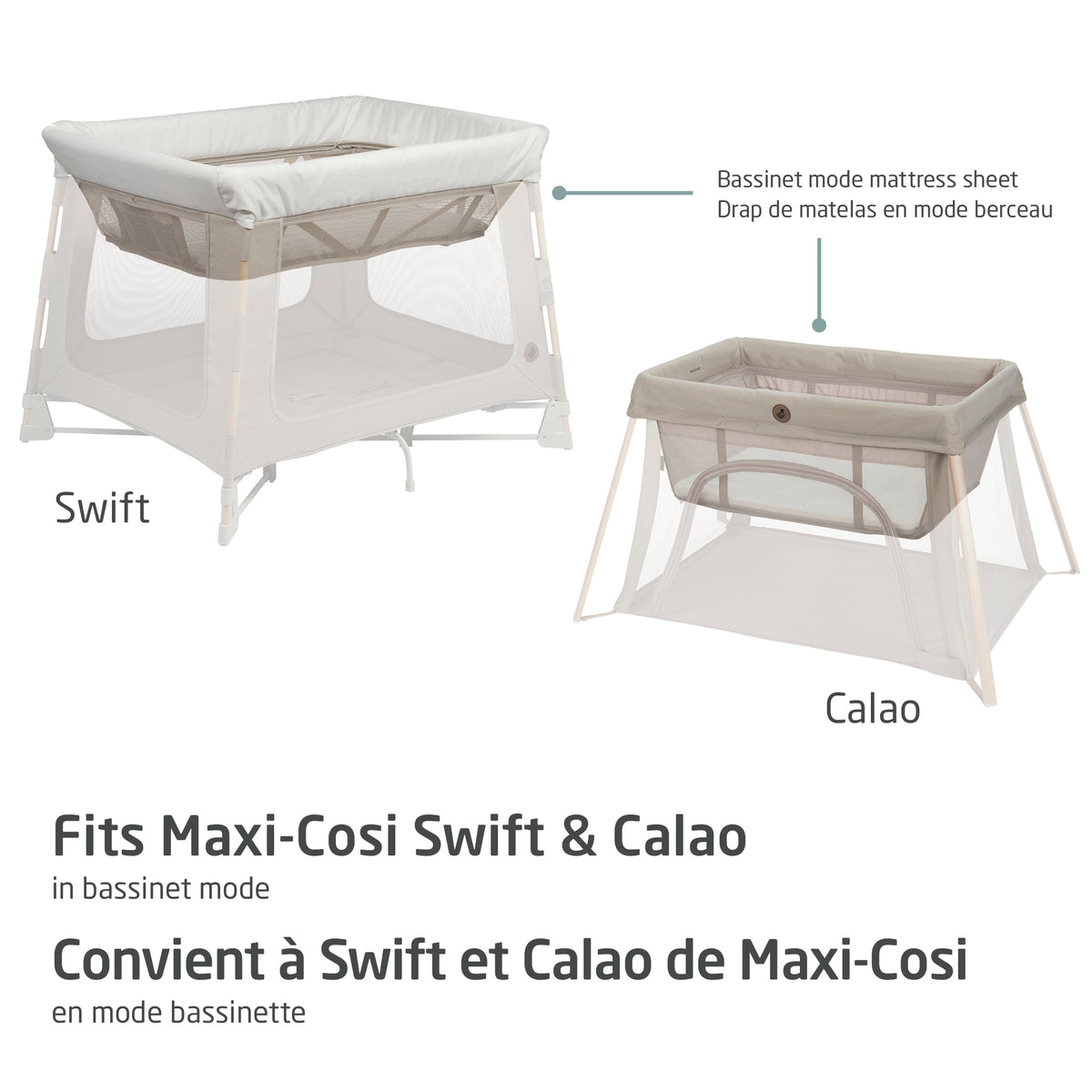 Maxi-Cosi Swift/Calao Bassinet Mode Sheets 2 PK - Fit