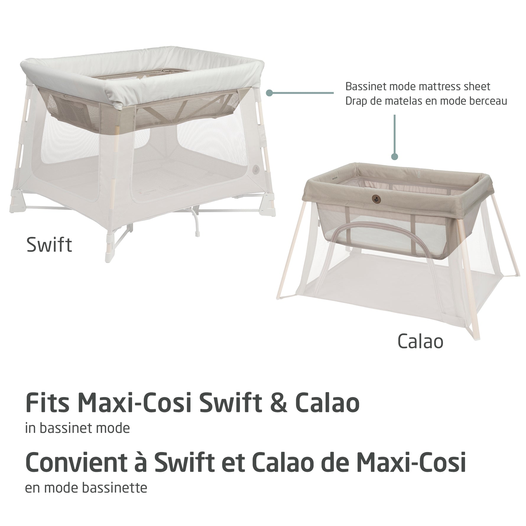 Maxi-Cosi Swift/Calao Bassinet Mode Sheets 2 PK - Fit