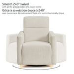 Maxi-Cosi Isla Cloud Swivel Glider & Power Recliner - Vanilla Smooth 240 Degree Swivel