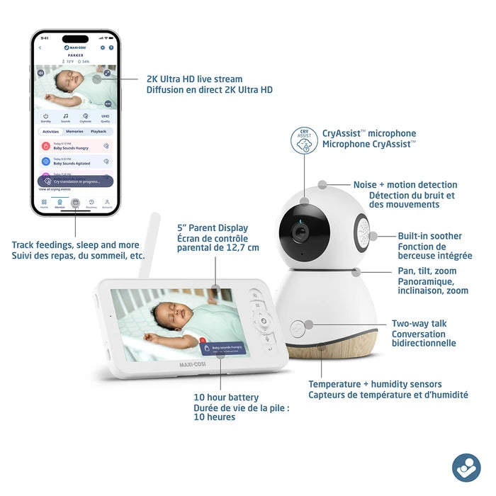 Maxi-Cosi See Pro 360° Baby Monitor & Parent Unit - Features 1