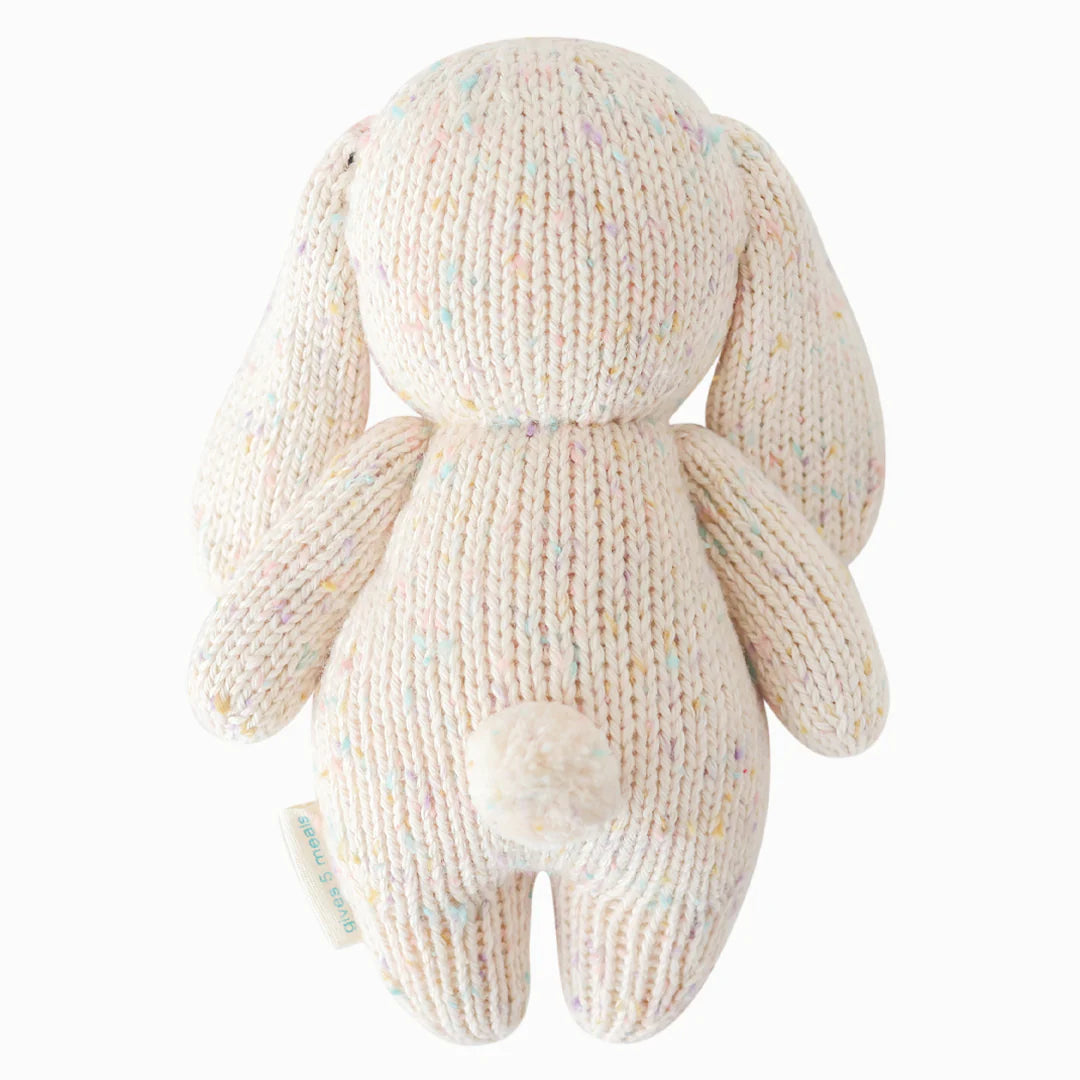 cuddle + kind Hand-Knit Baby Animal - Confetti Bunny Back View