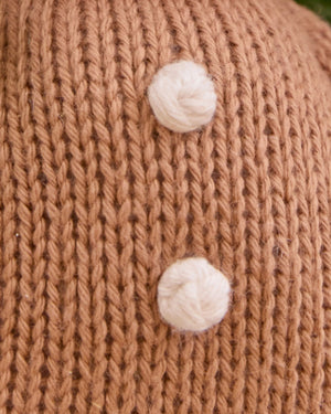 cuddle + kind Hand-Knit Baby Animal - Gingerbread (Icing White) - Icing Detail