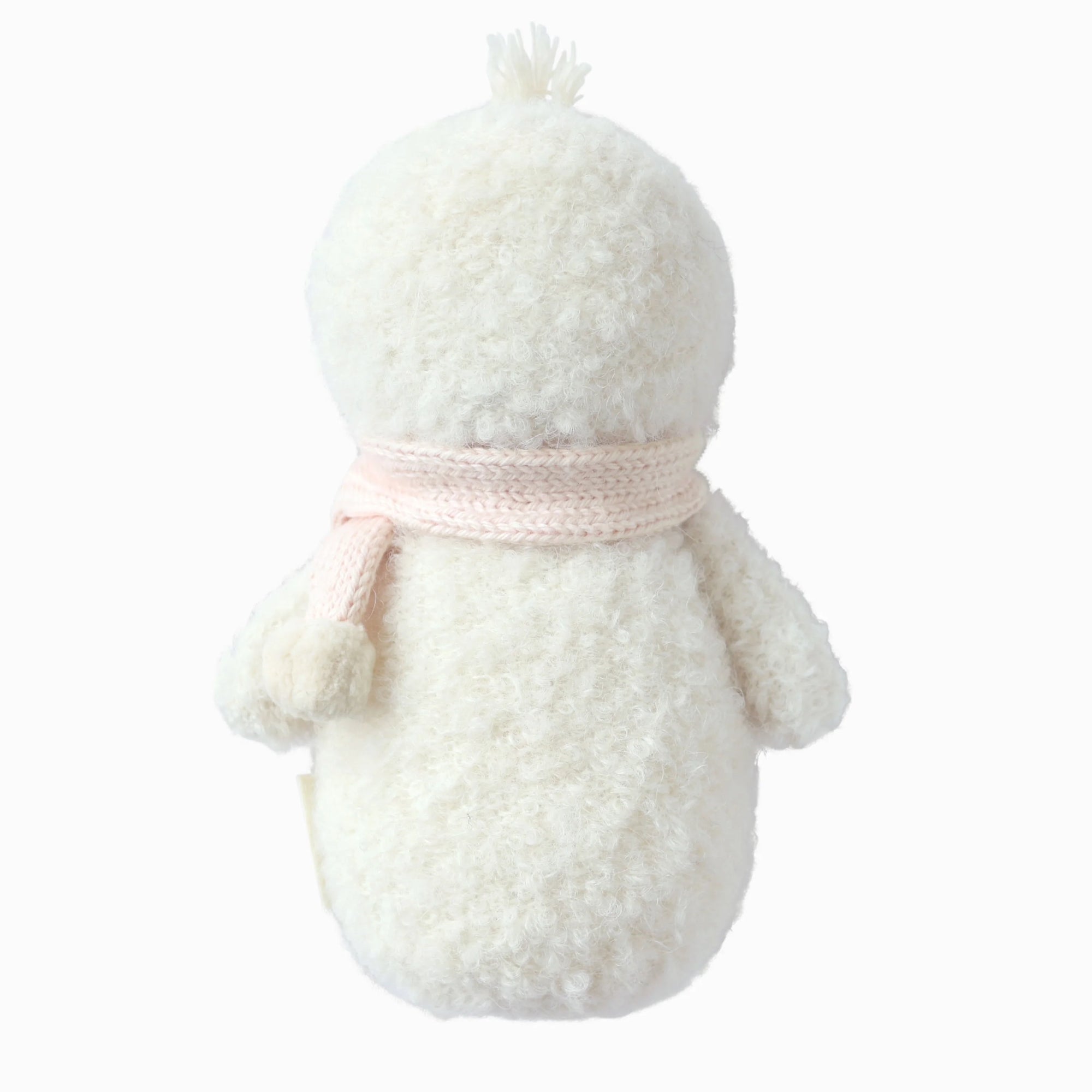 cuddle + kind Hand-Knit Baby Animal - Snowman (Blush) Back View