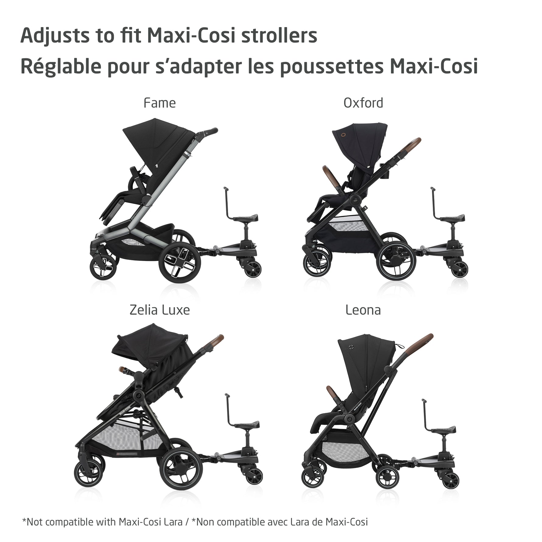 Maxi-Cosi Hop-On Toddler Stroller Board Adjusts for Many Maxi-Cosi Strollers