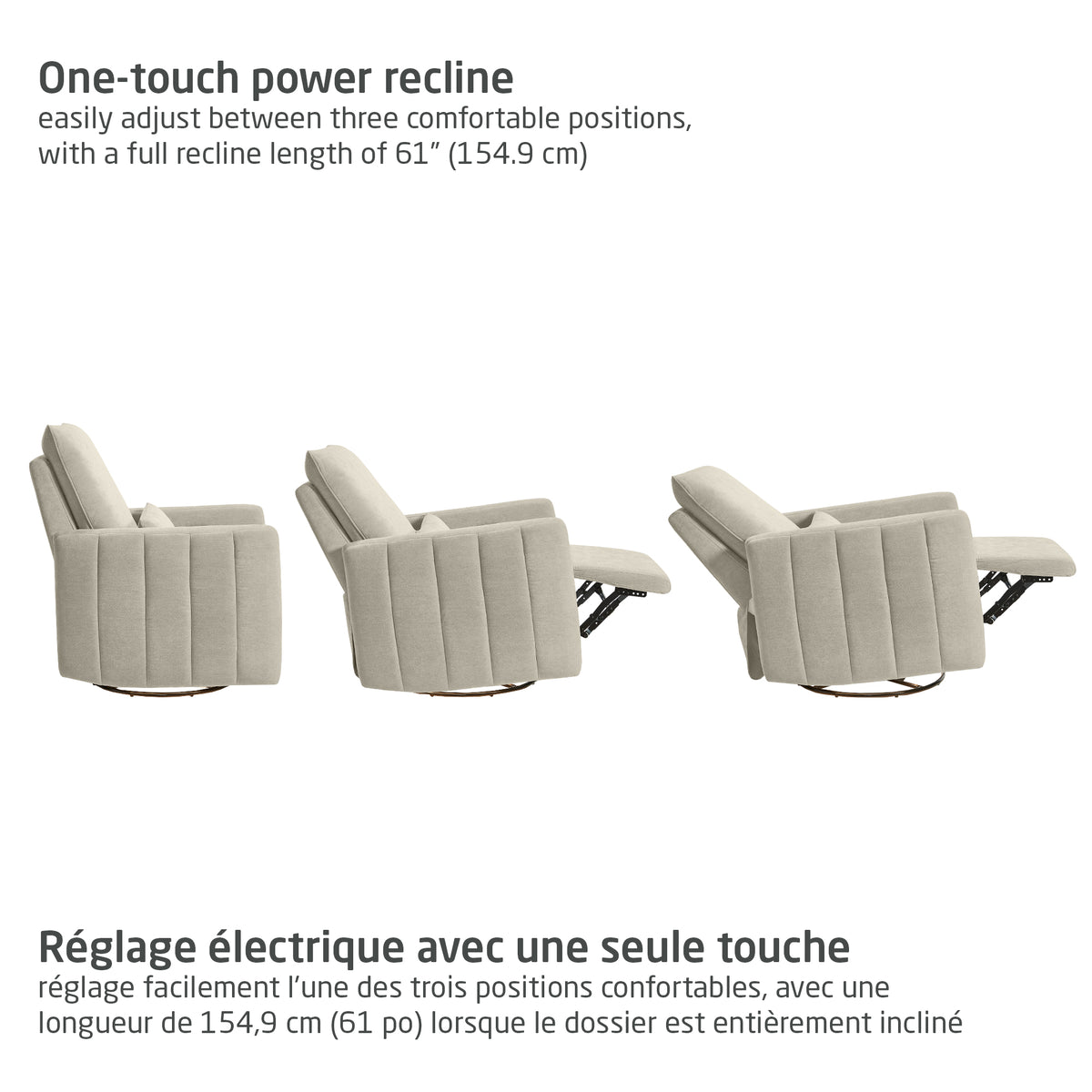 Maxi-Cosi Dorian Swivel Glider & Power Recliner - One Touch Power Recline