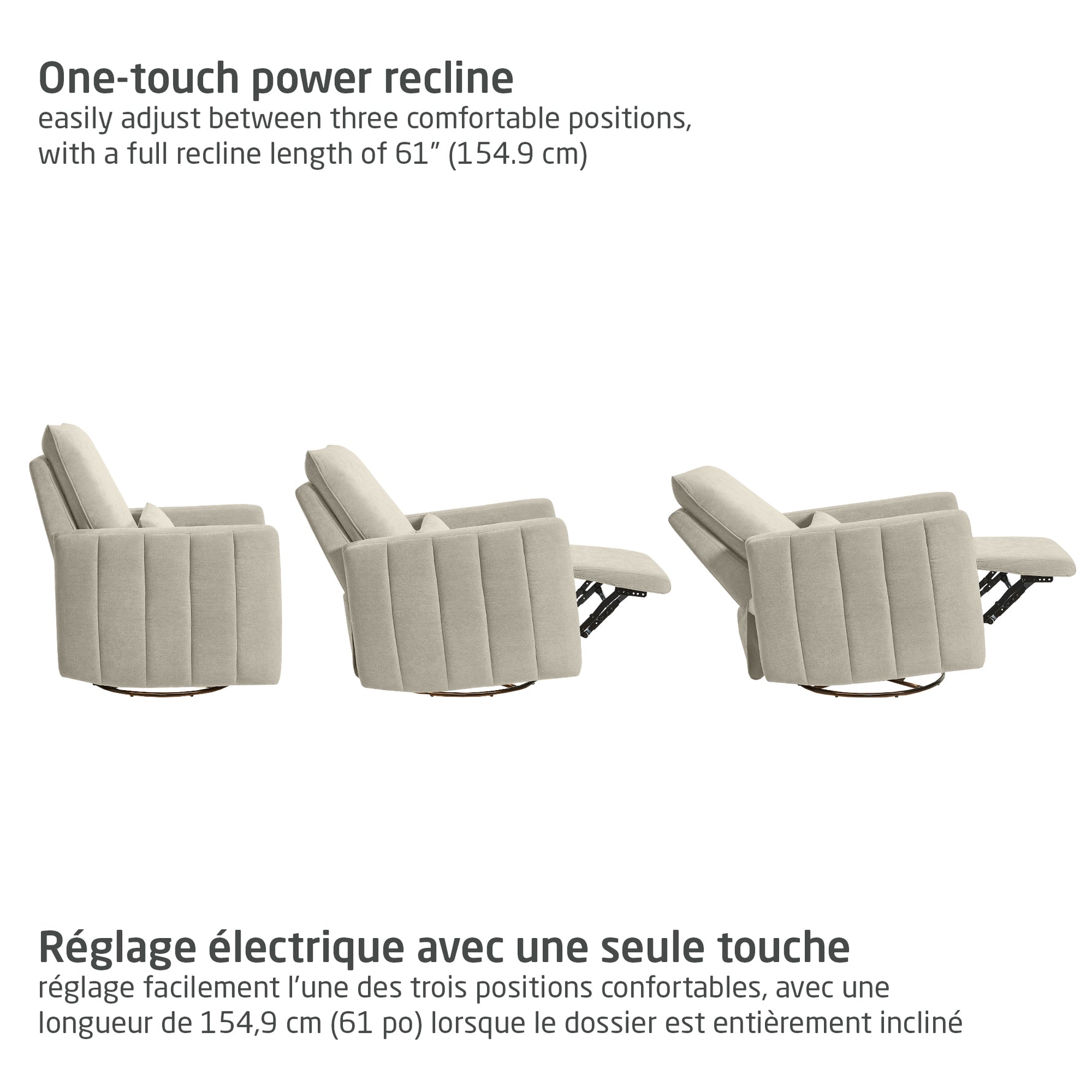 Maxi-Cosi Dorian Swivel Glider & Power Recliner - One Touch Power Recline