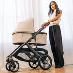 UPPAbaby Vista V3 Stroller - Ada (Sandstone Melange | Carbon Frame | Chestnut Leather) - Lifestyle 3