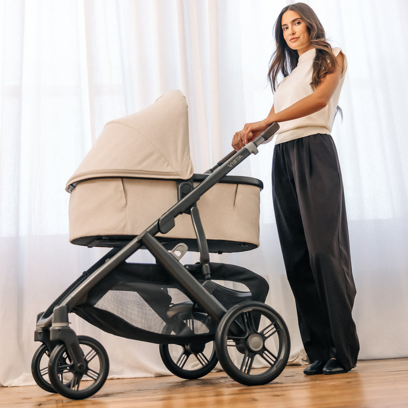 UPPAbaby Bassinet V3 - Ada (Sandstone Melange | Carbon Frame) Lifestyle 3