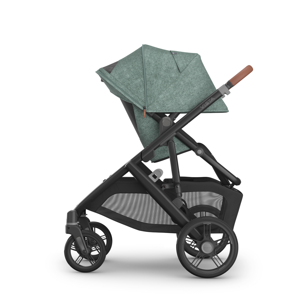 Gwen UPPAbaby Vista V3 Stroller - Side View Including Sunshade