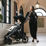 UPPAbaby Vista V3 Stroller - James (Black | Carbon Frame | Black Leather) Lifestyle 2