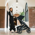 UPPAbaby Vista V3 Stroller - James (Black | Carbon Frame | Black Leather) Lifestyle 1