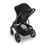 UPPAbaby Vista V3 Stroller - James (Black | Carbon Frame | Black Leather) - Back View with Liner Removed