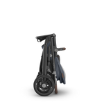 UPPAbaby Cruz V3 Stroller - Julian (Dusty Blue Melange/Carbon Frame/Chestnut Leather) - Folded