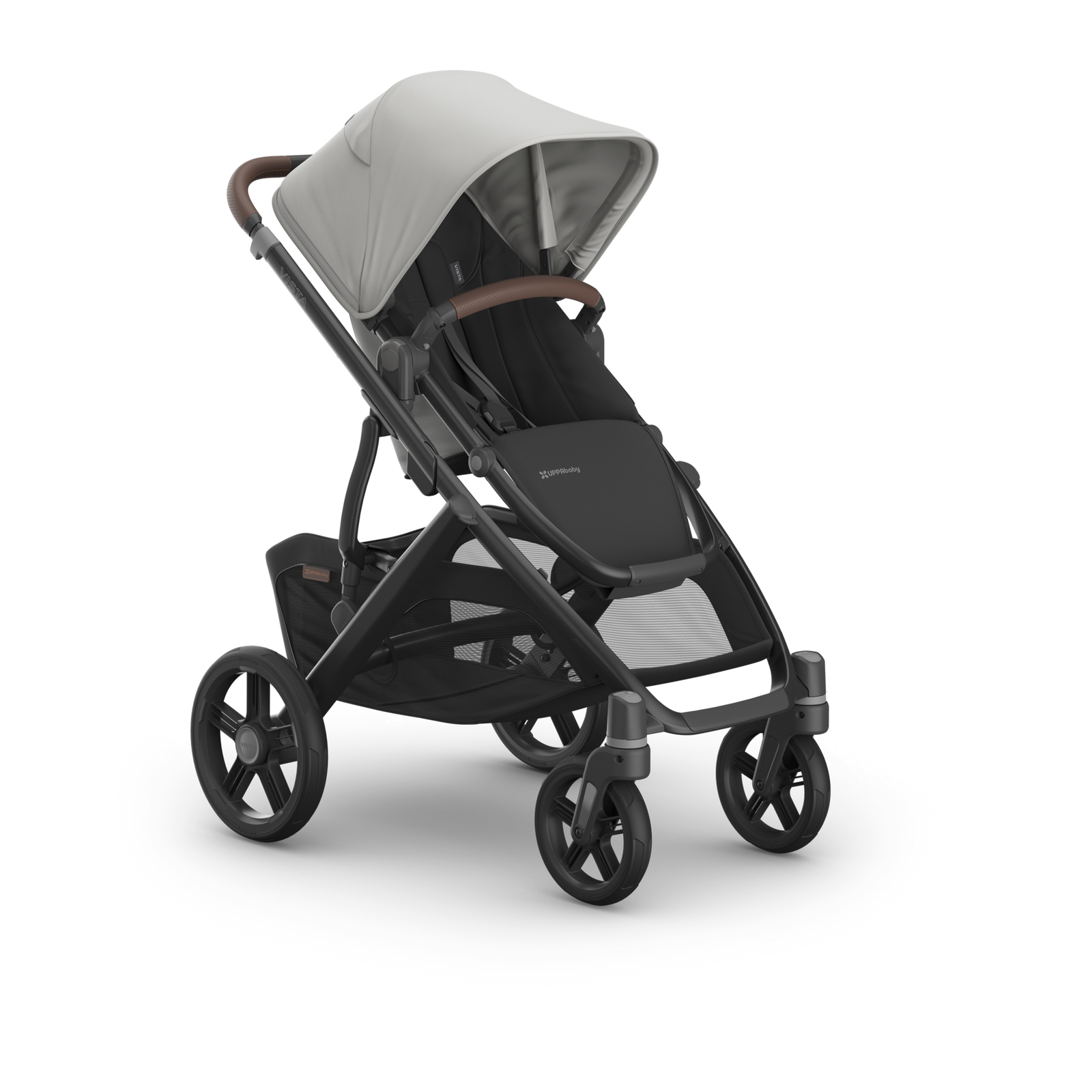 UPPAbaby Vista V3 Stroller - Savannah (Pearl Grey Jacquard/Carbon Frame/Chestnut Leather)