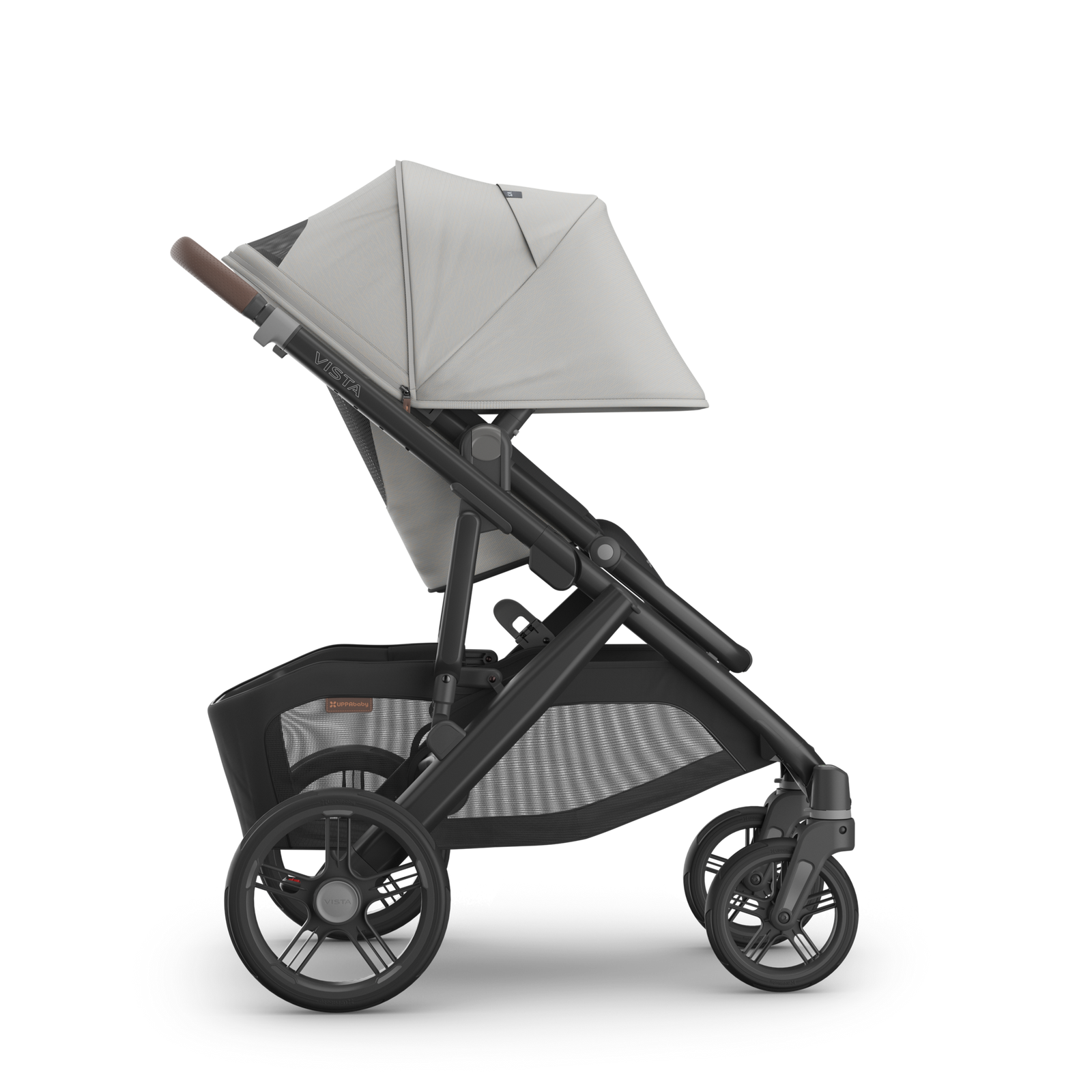 UPPAbaby Vista V3 Stroller - Savannah (Pearl Grey Jacquard/Carbon Frame/Chestnut Leather)