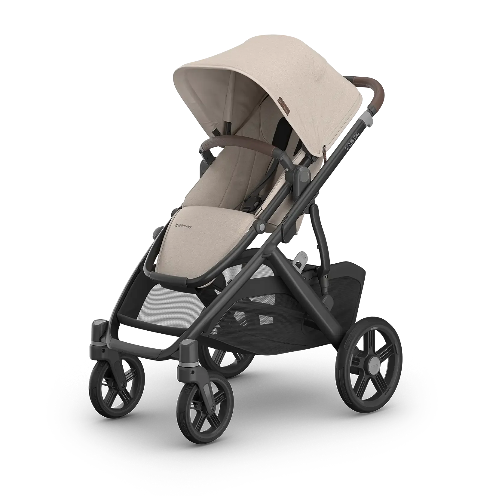 UPPAbaby Vista V3 Stroller - Ada (Sandstone Melange | Carbon Frame | Chestnut Leather)