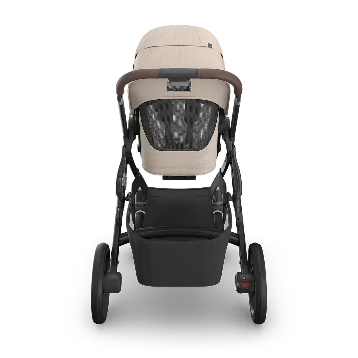 UPPAbaby Vista V3 Stroller - Ada (Sandstone Melange | Carbon Frame | Chestnut Leather) Back View