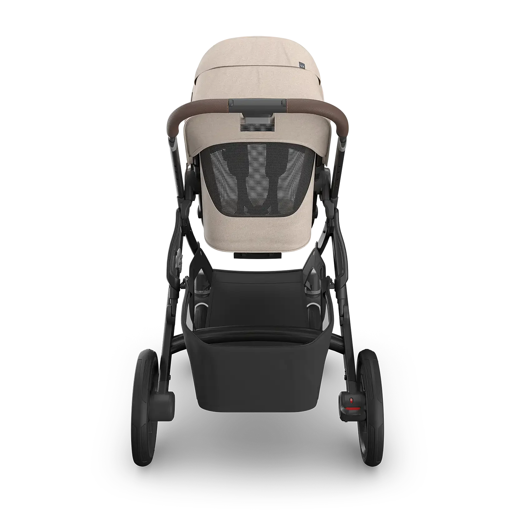 UPPAbaby Vista V3 Stroller - Ada (Sandstone Melange | Carbon Frame | Chestnut Leather) Back View